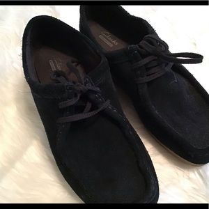 Clark’s black suede Padmora Shoes